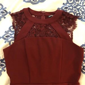 Express wine red cocktail dress lace detail size 6